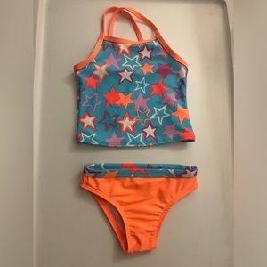 Wondernation baby girl neon tankini swimsuit 12 months